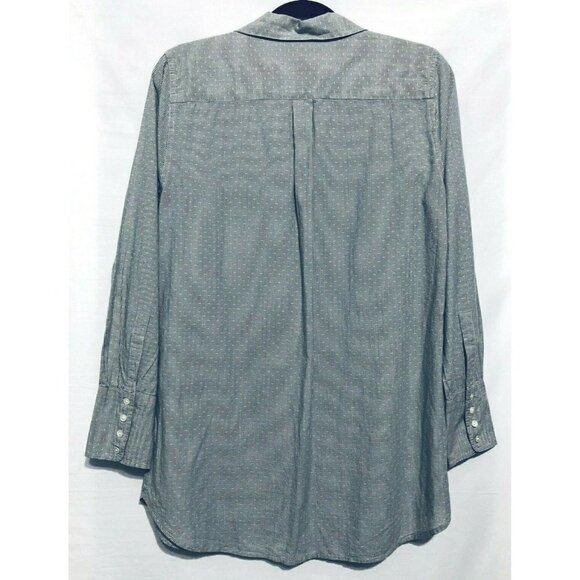 J Crew Top Womens Small Blue Striped Pintuck Bib Front Popover Tunic 29932 - Picture 2 of 6